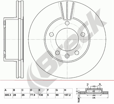 Brzdový kotúč BRECK Lumag Sp